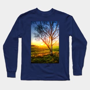 Birch Tree Yellow Sunrise Glow Long Sleeve T-Shirt